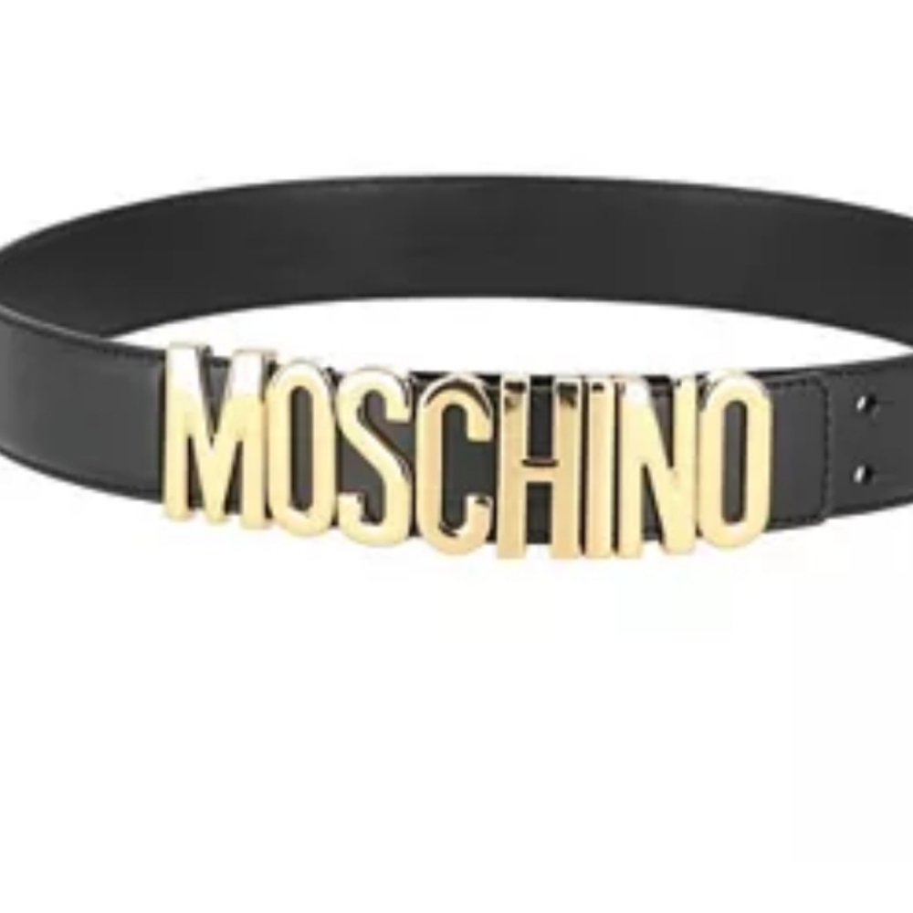 MOSCHINO Black Logo Belt